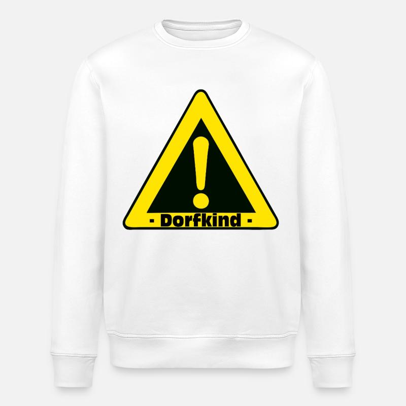 Dorfkind Warnzeichen Motiv - Stanley/Stella Unisex Bio-Sweatshirt ROLLER - Weiß
