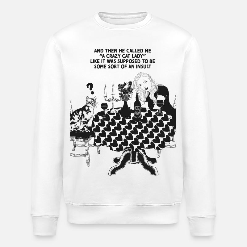 DAME CHAT FOLLE - Sweat bio ROLLER Stanley/Stella Unisexe - blanc