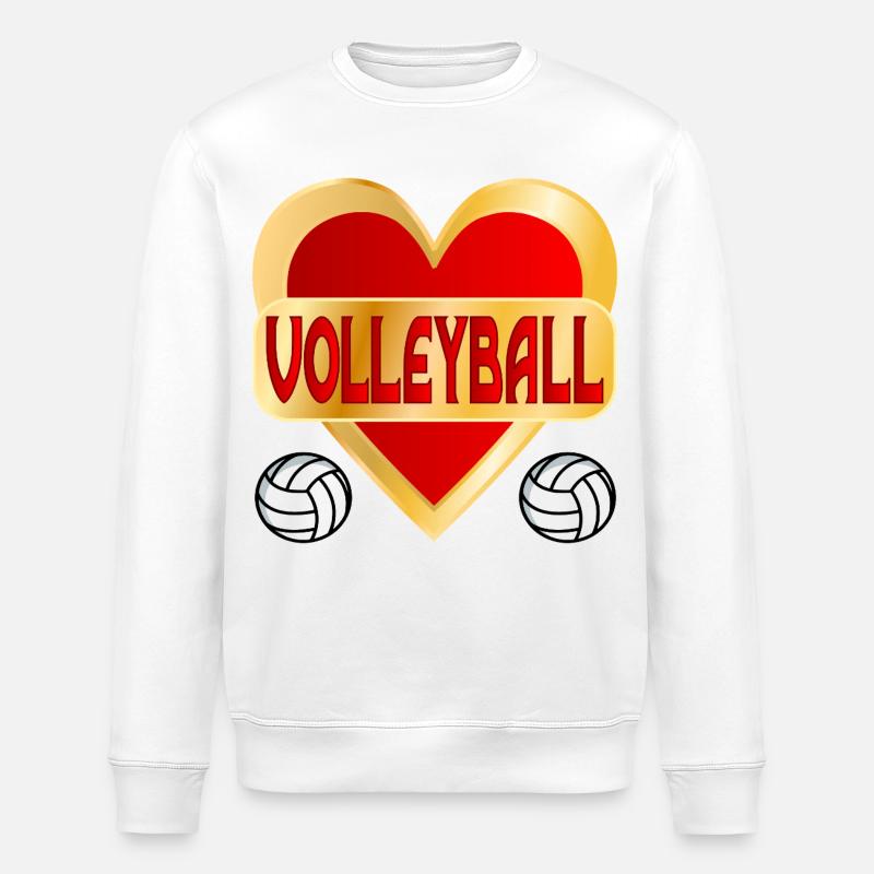 HERZ HOBBY VOLLEYBALL - Stanley/Stella Unisex Bio-Sweatshirt ROLLER - Weiß