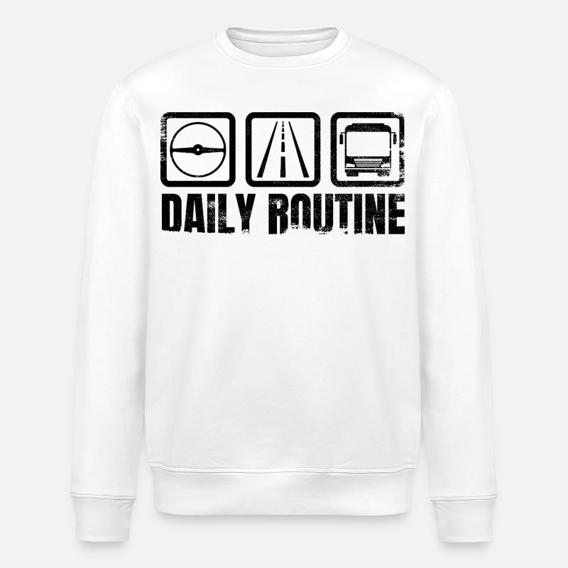 Busfahrer Routine - Stanley/Stella Unisex Bio-Sweatshirt ROLLER - Weiß