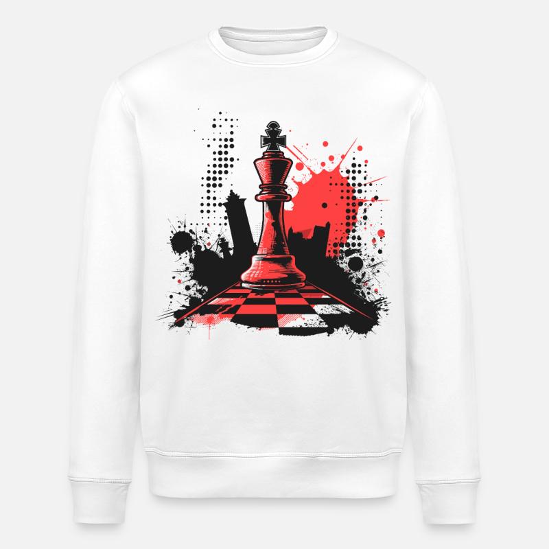 Pièces d’échecs Graffiti - Sweat bio ROLLER Stanley/Stella Unisexe - blanc