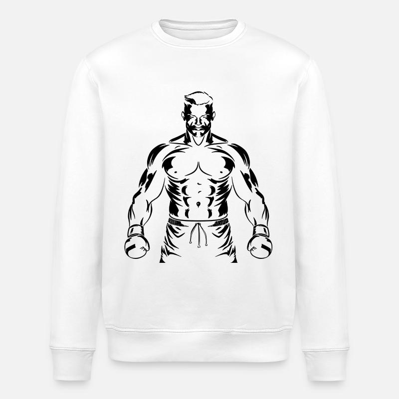 Boxer Junge Zeichnung - Stanley/Stella Unisex Bio-Sweatshirt ROLLER - Weiß