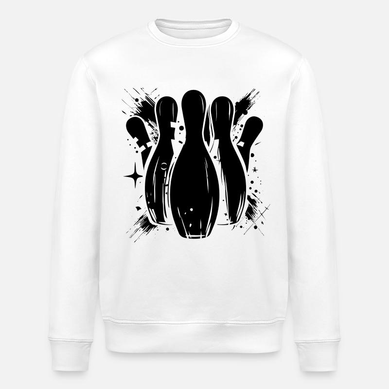 Dessin de bowling - Sweat bio ROLLER Stanley/Stella Unisexe - blanc