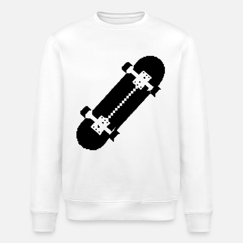 Pixel Skateboard - Stanley/Stella Unisex Bio-Sweatshirt ROLLER - Weiß