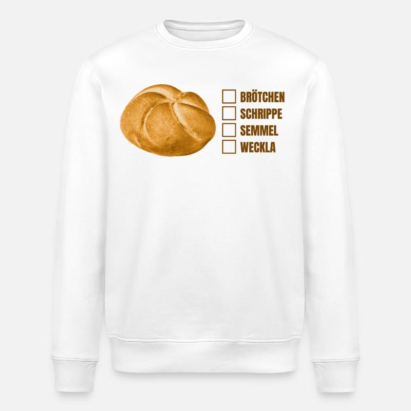 Brötchen oder Semmel? – Lustiges Dialekt-Design - Stanley/Stella Unisex Bio-Sweatshirt ROLLER - Weiß