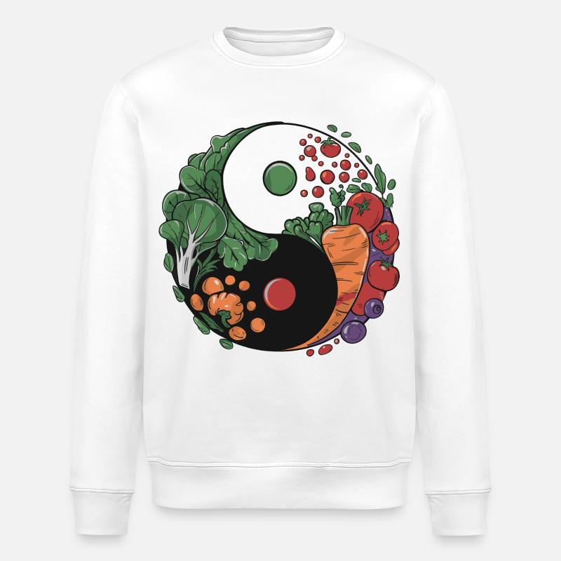 Yin Yang Gemüse Balance - Stanley/Stella Unisex Bio-Sweatshirt ROLLER - Weiß