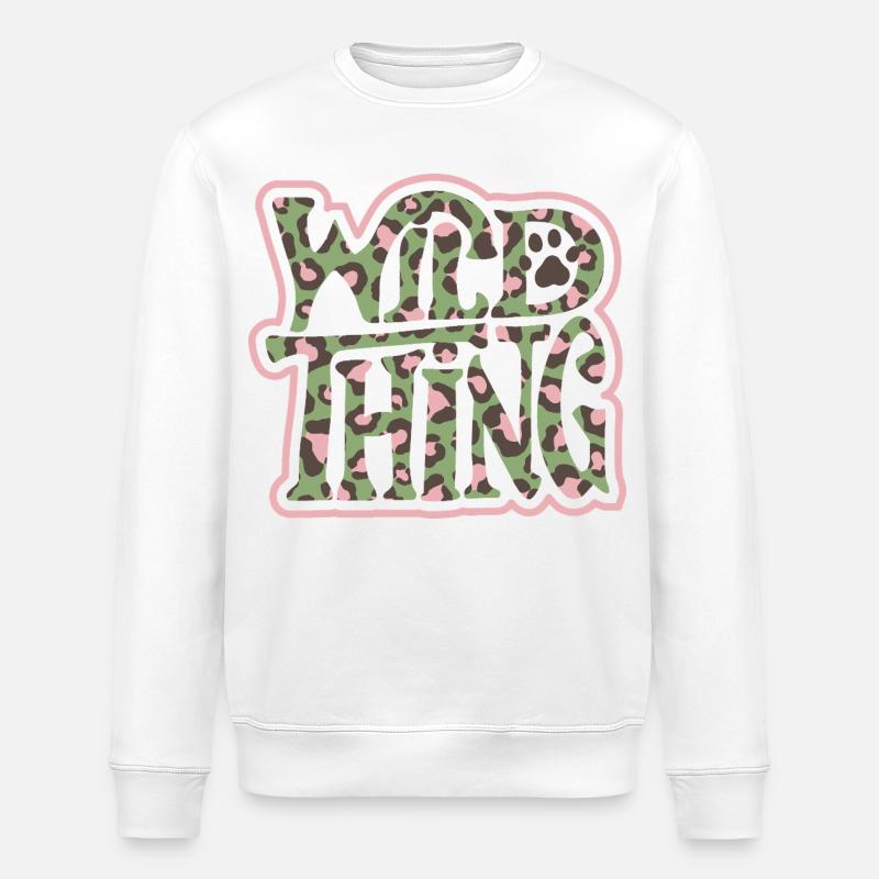 Wild Thing – Camo-Print Schriftzug - Stanley/Stella Unisex Bio-Sweatshirt ROLLER - Weiß