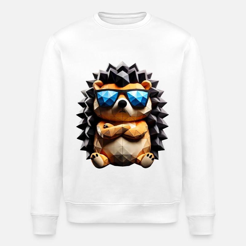 Cool Hedgehog - Stanley/Stella ROLLER Unisex Organic Sweatshirt - white