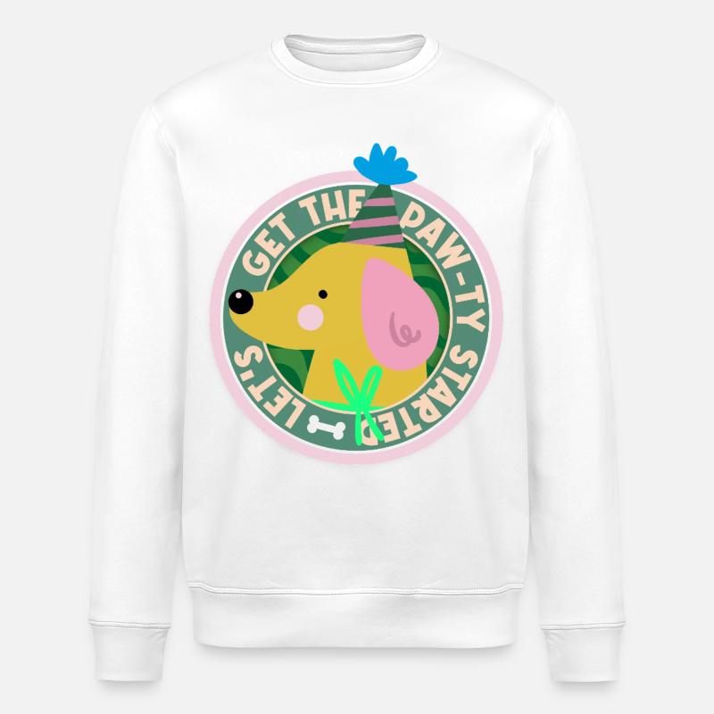 Get the Paw-ty Started – Partyhund - Stanley/Stella Unisex Bio-Sweatshirt ROLLER - Weiß