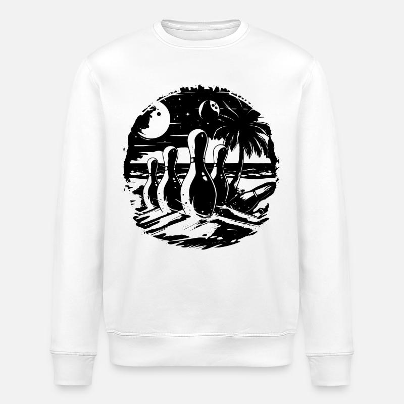 Plage de bowling - Sweat bio ROLLER Stanley/Stella Unisexe - blanc