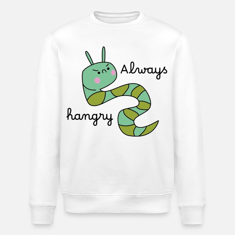 Grumpy Caterpillar – Lustige Cartoon-Raupe - Stanley/Stella Unisex Bio-Sweatshirt ROLLER - Weiß