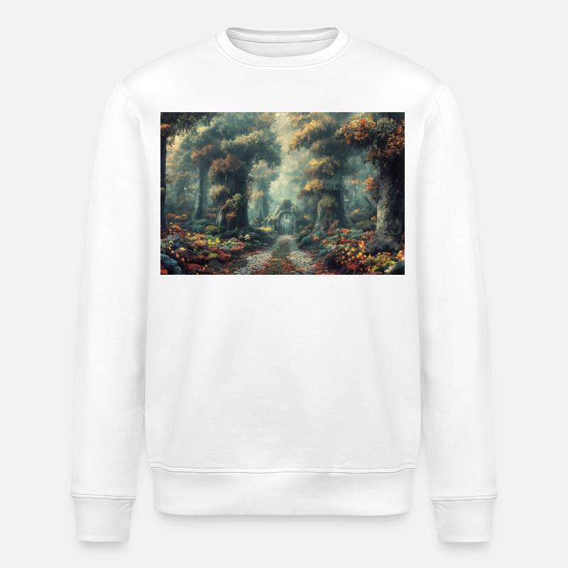 Poster Illustration Paysage de Forêt - Sweat bio ROLLER Stanley/Stella Unisexe - blanc