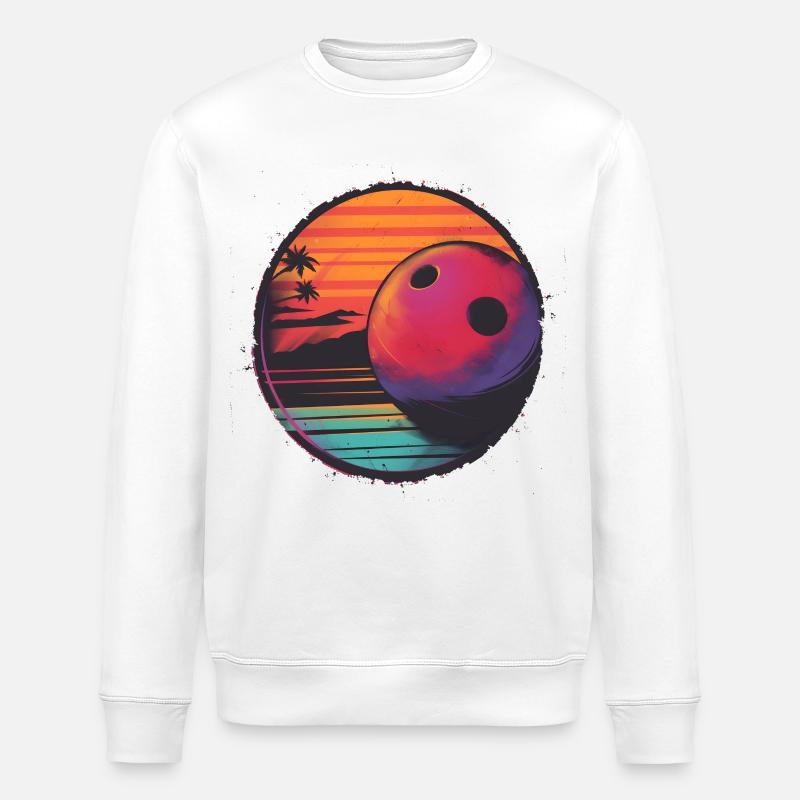 Boule de bowling Retrowave - Sweat bio ROLLER Stanley/Stella Unisexe - blanc