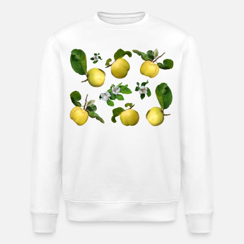 Coings aux fleurs de coing - Sweat bio ROLLER Stanley/Stella Unisexe - blanc