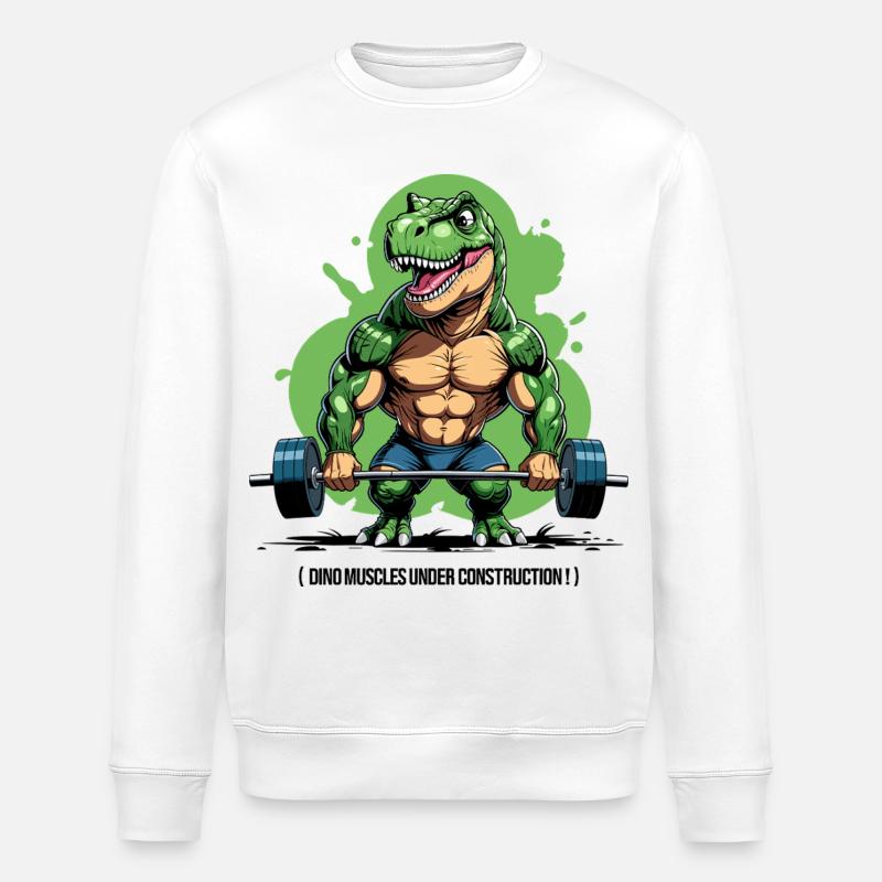Dino muscles in development - Stanley/Stella ROLLER Unisex Organic Sweatshirt - white