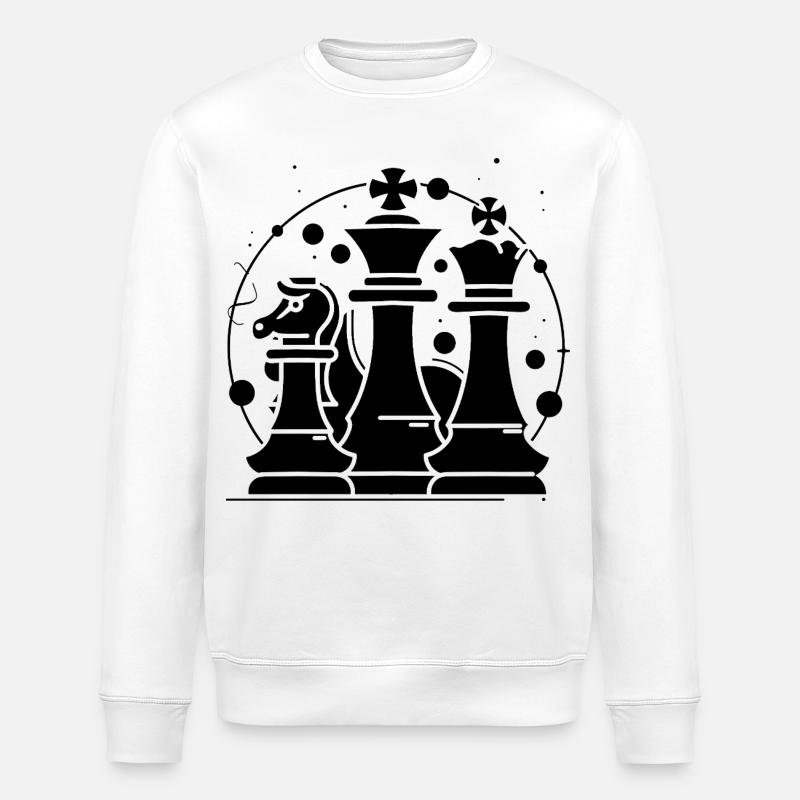 Schachfiguren Comic Look - Stanley/Stella Unisex Bio-Sweatshirt ROLLER - Weiß