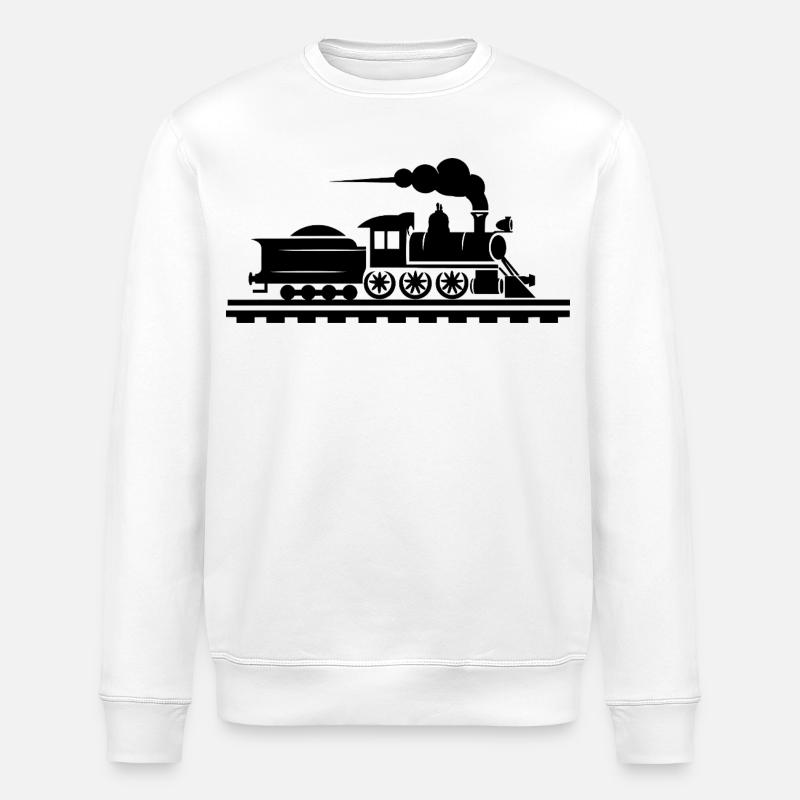Eisenbahn Grafik - Stanley/Stella Unisex Bio-Sweatshirt ROLLER - Weiß