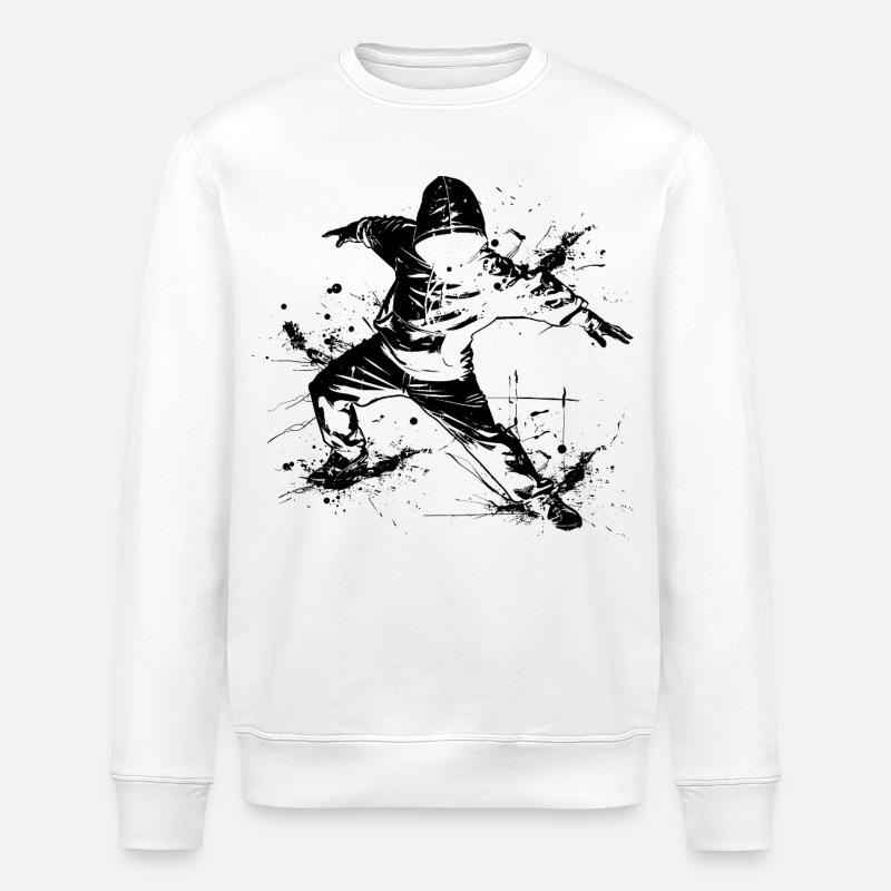 Breakdancer Graffiti - Stanley/Stella ROLLER Unisex Organic Sweatshirt - white