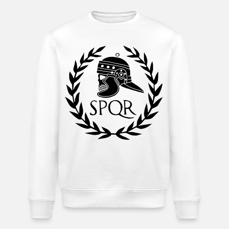 Empire romain et crâne noir - Sweat bio ROLLER Stanley/Stella Unisexe - blanc
