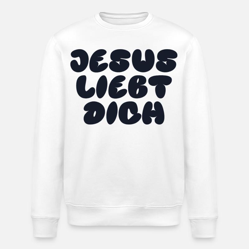 JÉSUS T’AIME - Sweat bio ROLLER Stanley/Stella Unisexe - blanc
