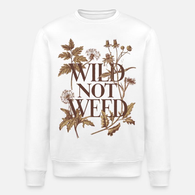 Wild not weed - Rustikale botanische Sammlerkunst - Stanley/Stella Unisex Bio-Sweatshirt ROLLER - Weiß