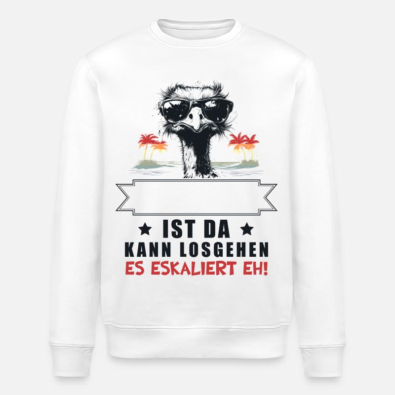 Es Eskaliert Eh! Strauß Name Personalisierbar - Stanley/Stella Unisex Bio-Sweatshirt ROLLER - Weiß