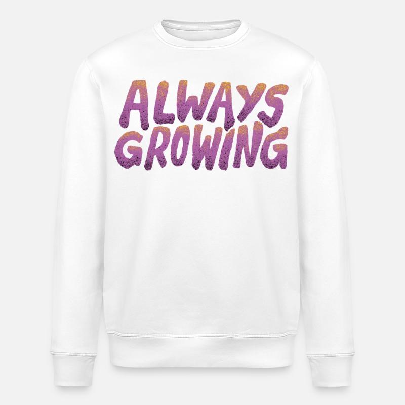 Always Growing – Retro Typografie - Stanley/Stella Unisex Bio-Sweatshirt ROLLER - Weiß