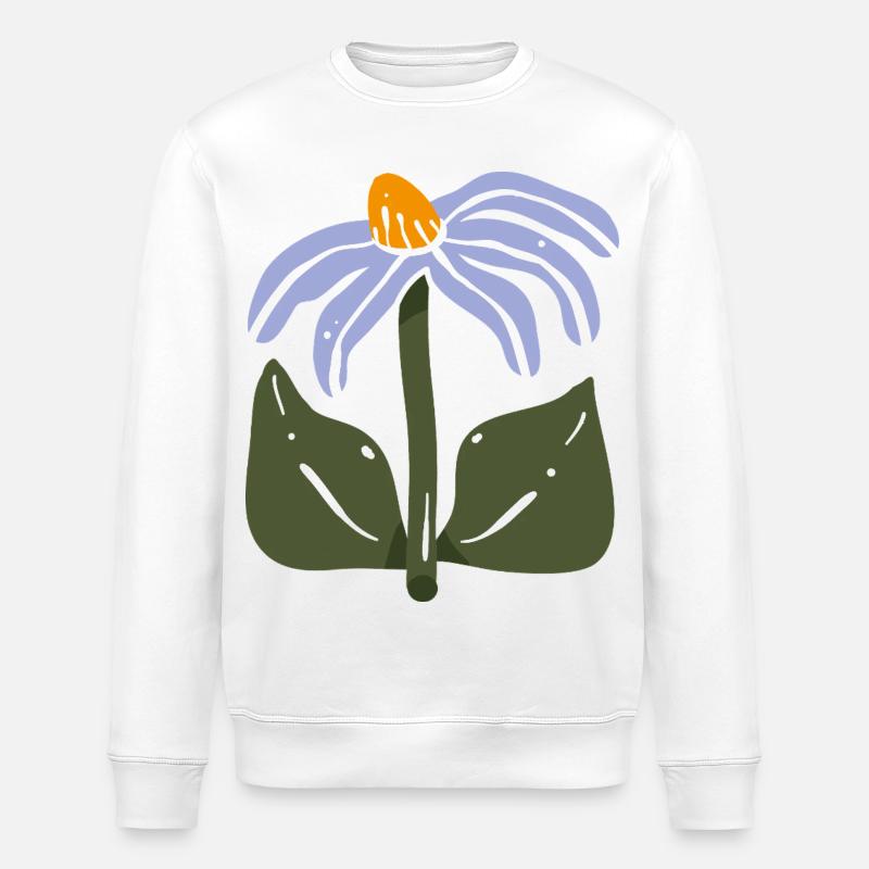 Stilisierte Wildblume - Stanley/Stella Unisex Bio-Sweatshirt ROLLER - Weiß