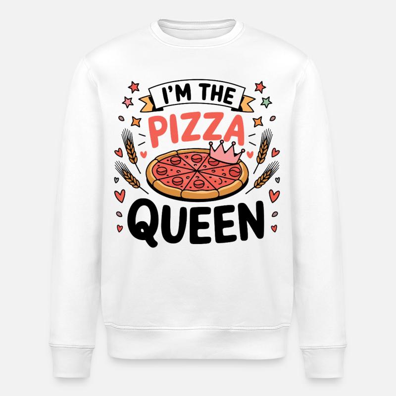 Ich bin die Pizza-Queen - Stanley/Stella Unisex Bio-Sweatshirt ROLLER - Weiß