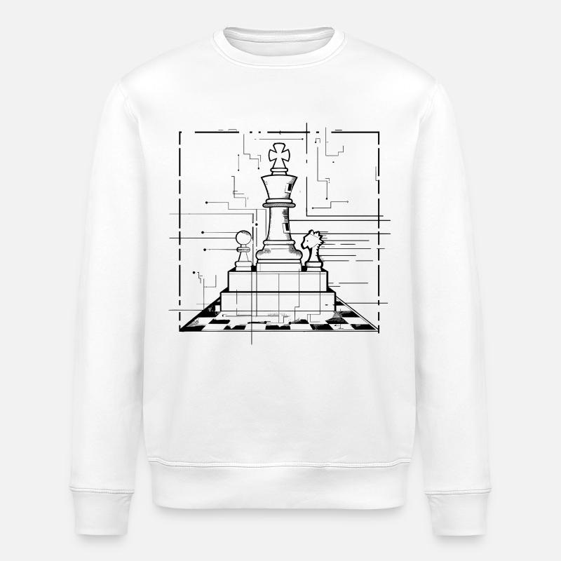 Chess Pieces Graphics - Stanley/Stella ROLLER Unisex Organic Sweatshirt - white