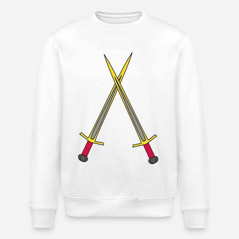 Schwert Ritter Mittelalter Krieger Schwerter - Stanley/Stella Unisex Bio-Sweatshirt ROLLER - Weiß