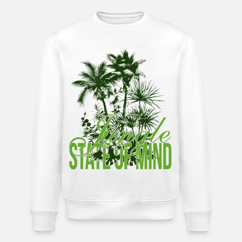 Jungle State of Mind – Palmen Design - Stanley/Stella Unisex Bio-Sweatshirt ROLLER - Weiß