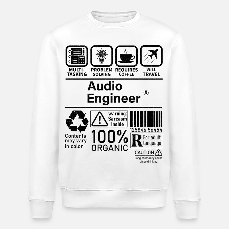 Audio Engineer multi tasking problem solving - Stanley/Stella ROLLER Unisex Organic Sweatshirt - white