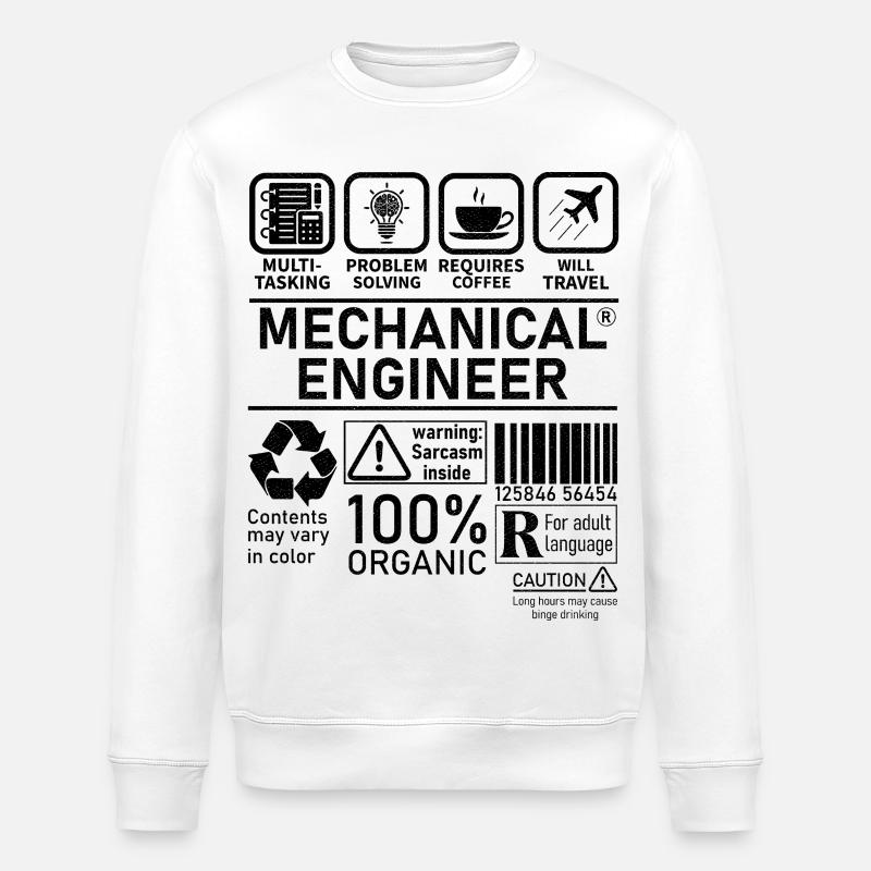Mechanical Engineer multi tasking problem solving - Stanley/Stella ROLLER Unisex Organic Sweatshirt - white