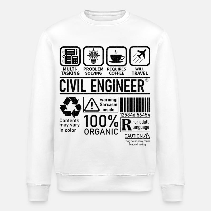 Civil Engineer multi tasking problem solving - Stanley/Stella Unisex Bio-Sweatshirt ROLLER - Weiß