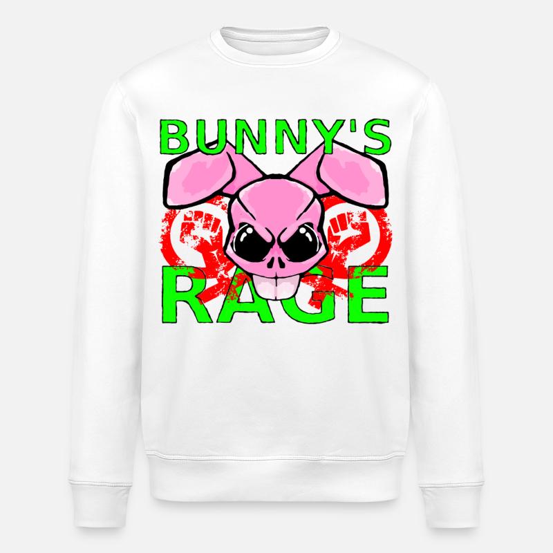 Lapin enragé - Sweat bio ROLLER Stanley/Stella Unisexe - blanc