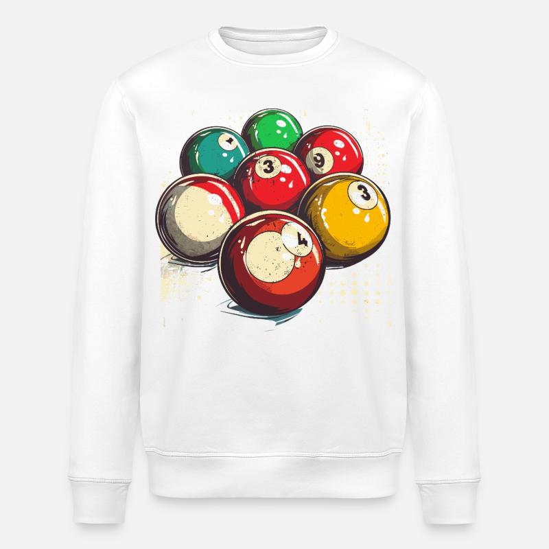 Boules de billard graphiques - Sweat bio ROLLER Stanley/Stella Unisexe - blanc