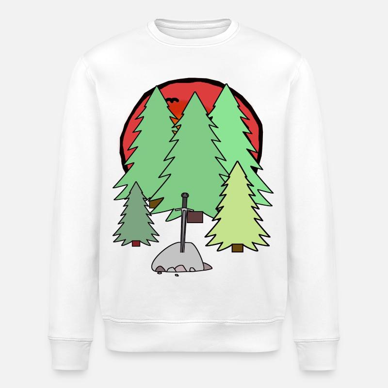 Ritter Helden Mittelalter Schwert Schwerter Fabel - Stanley/Stella Unisex Bio-Sweatshirt ROLLER - Weiß