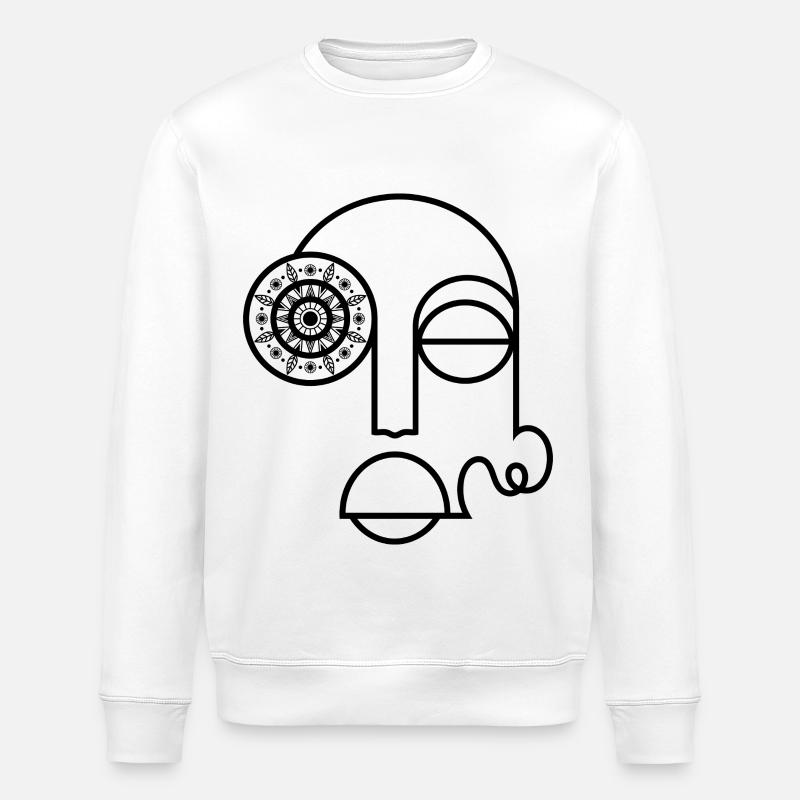 Abstraktes Gesicht / Modernes abstraktes Gesicht - Stanley/Stella Unisex Bio-Sweatshirt ROLLER - Weiß