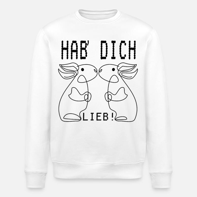 HABE DICH LIEB - HASEN PÄRCHEN - Stanley/Stella Unisex Bio-Sweatshirt ROLLER - Weiß