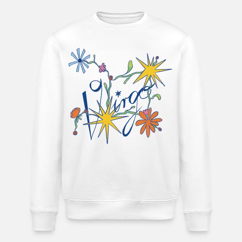 Virgo – Verspielte Sternzeichen-Illustration - Stanley/Stella Unisex Bio-Sweatshirt ROLLER - Weiß