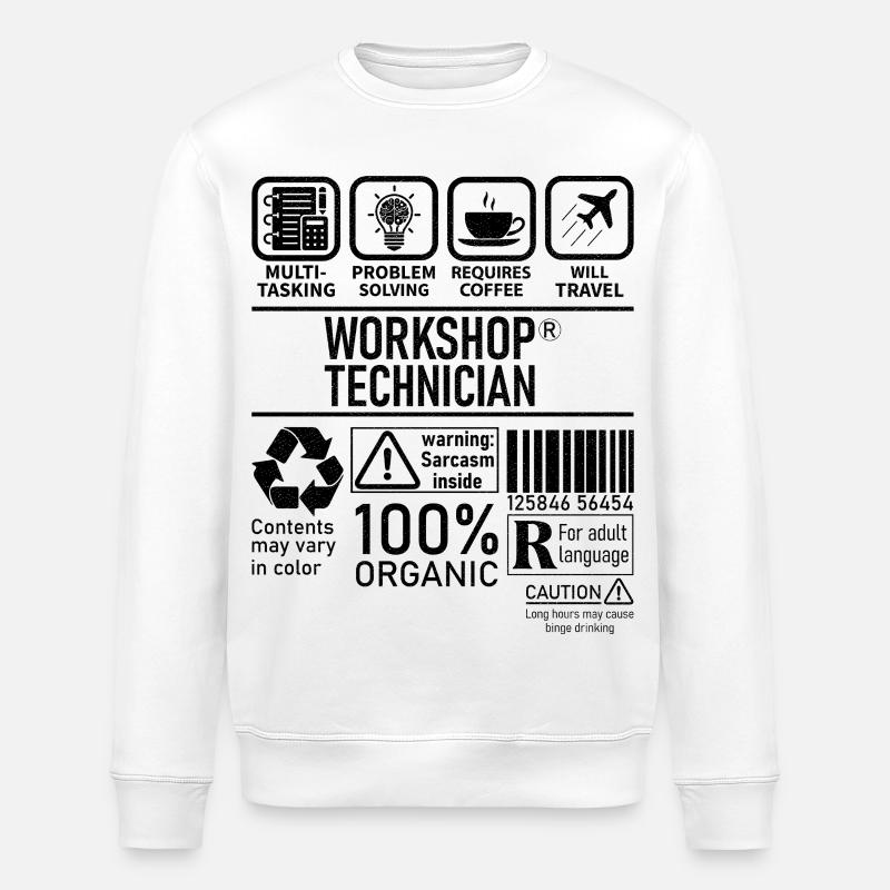 Technicien d’atelier multitâche résolution de problèmes - Sweat bio ROLLER Stanley/Stella Unisexe - blanc