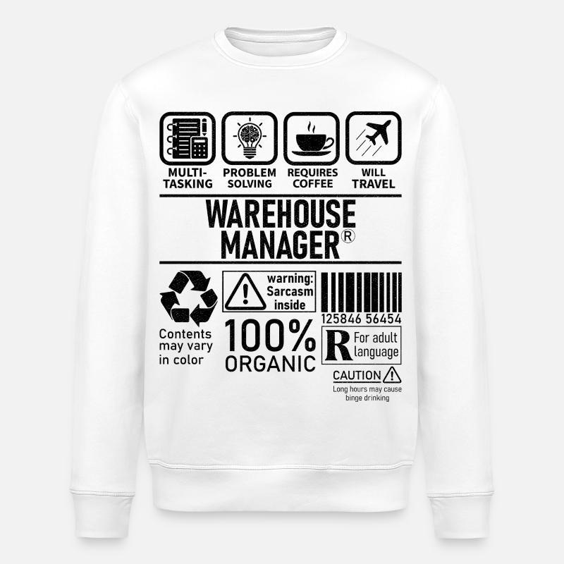 Warehouse Manager multi tasking problem solving - Stanley/Stella ROLLER Unisex Organic Sweatshirt - white