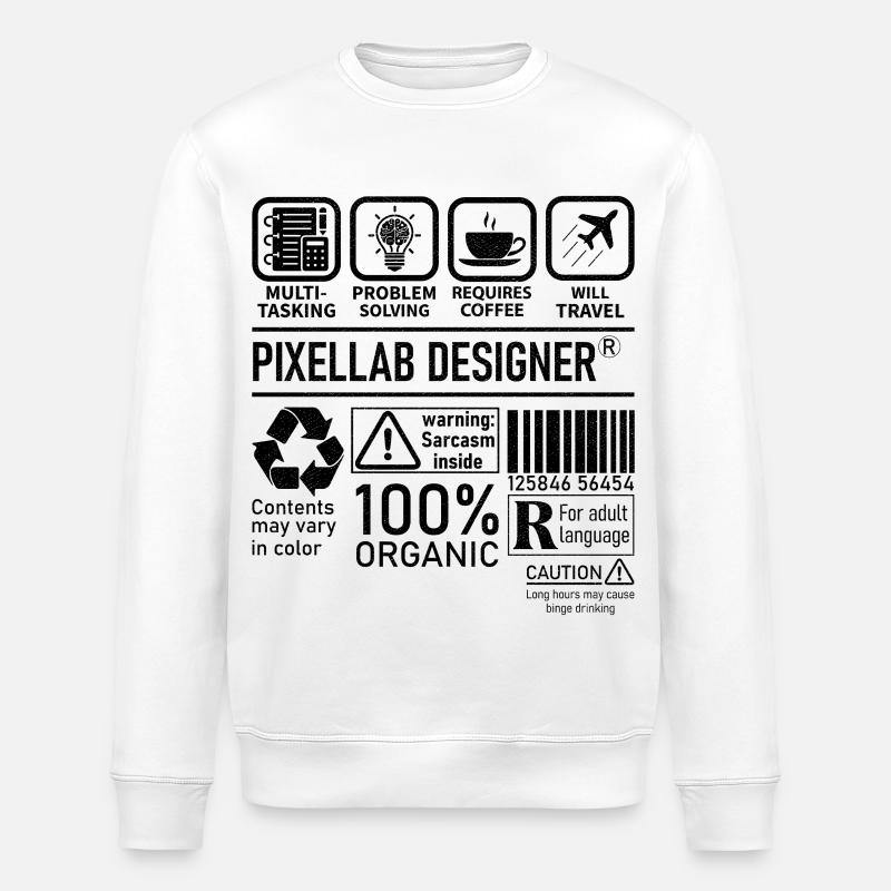 Pixellab Designer multi tasking problem solving - Stanley/Stella ROLLER Unisex Organic Sweatshirt - white
