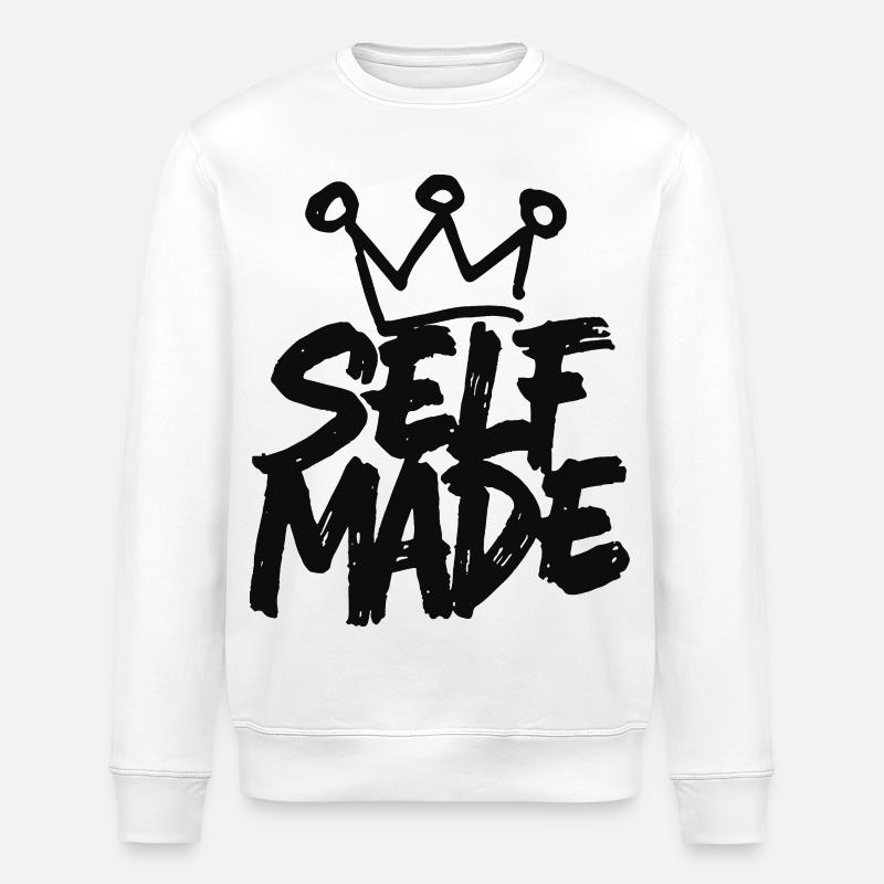 Self Made - Handschriftliches Motivationsdesign - Stanley/Stella Unisex Bio-Sweatshirt ROLLER - Weiß