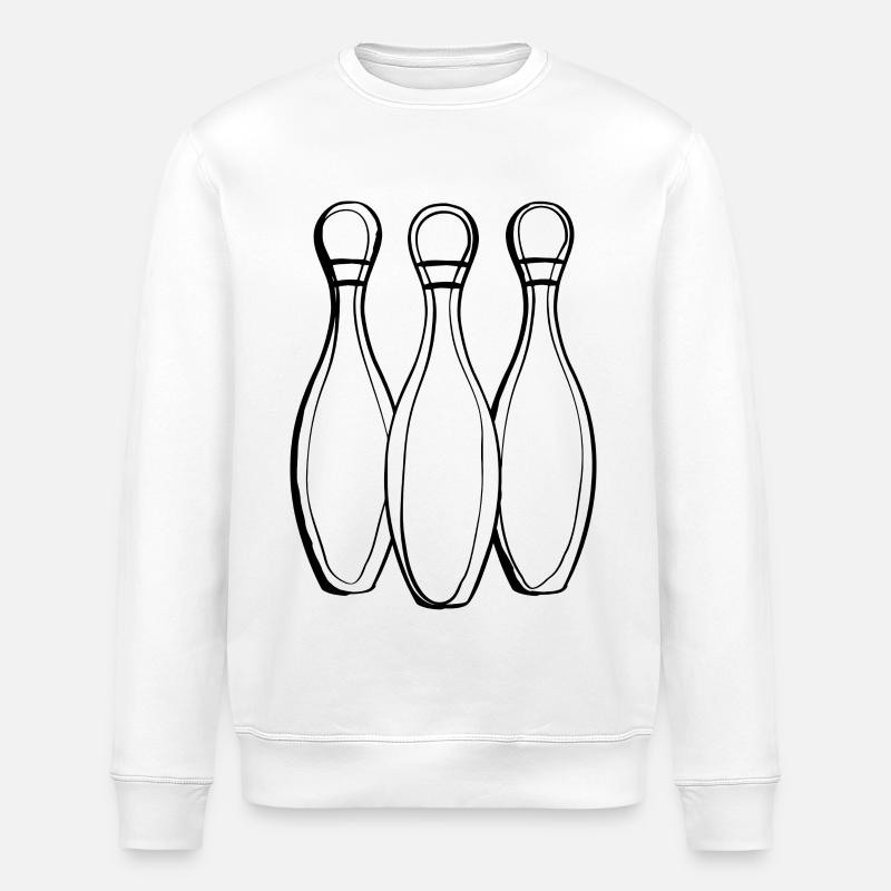 Bowling Line Art - Stanley/Stella Unisex Bio-Sweatshirt ROLLER - Weiß