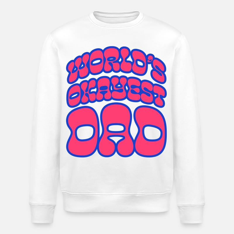 Okayest Dad Retro Bubble Shirt - Stanley/Stella Unisex Bio-Sweatshirt ROLLER - Weiß