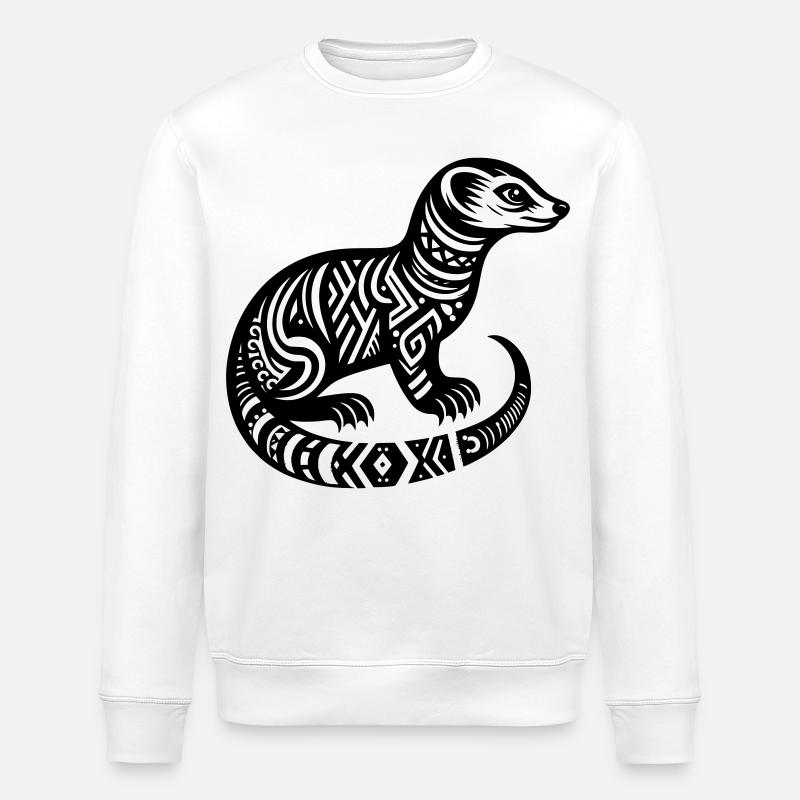 Mangouste tribale - Sweat bio ROLLER Stanley/Stella Unisexe - blanc