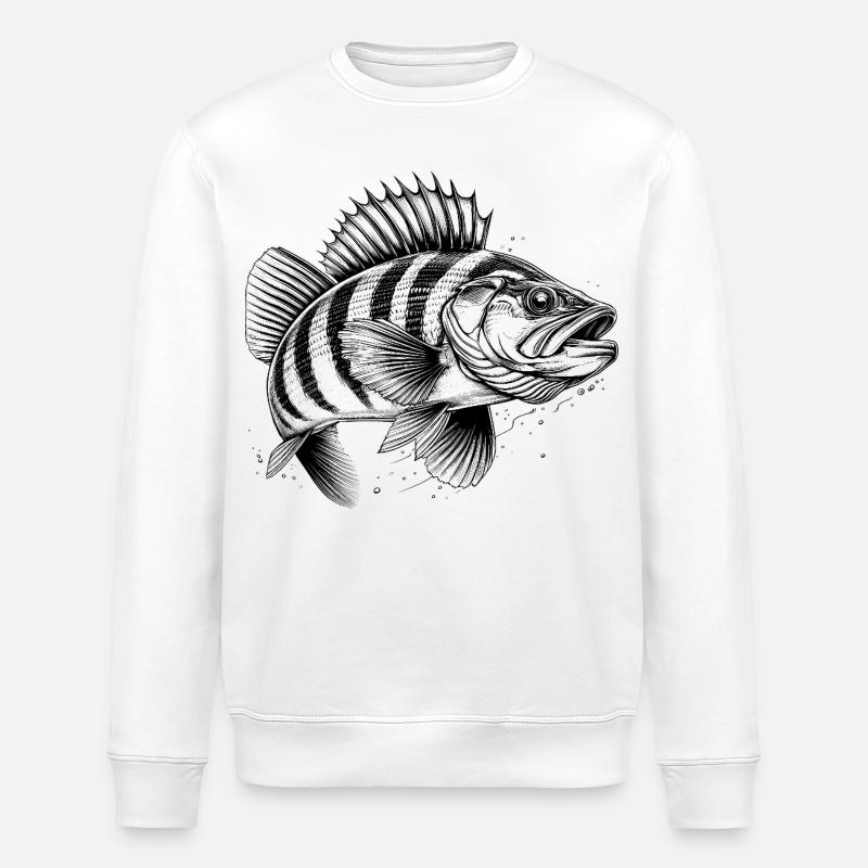 Flussbarsch - Stanley/Stella Unisex Bio-Sweatshirt ROLLER - Weiß