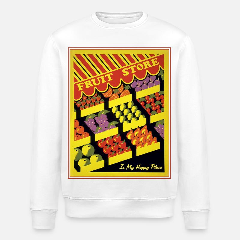 Obstladen Retro Markt Vibes - Stanley/Stella Unisex Bio-Sweatshirt ROLLER - Weiß
